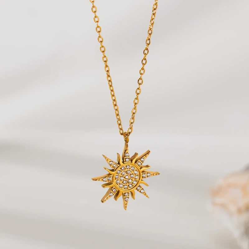 Classic Refined Chic Hypoallergenic 18K Gold Stainless Steel Necklace with Adjustable Chain Daily