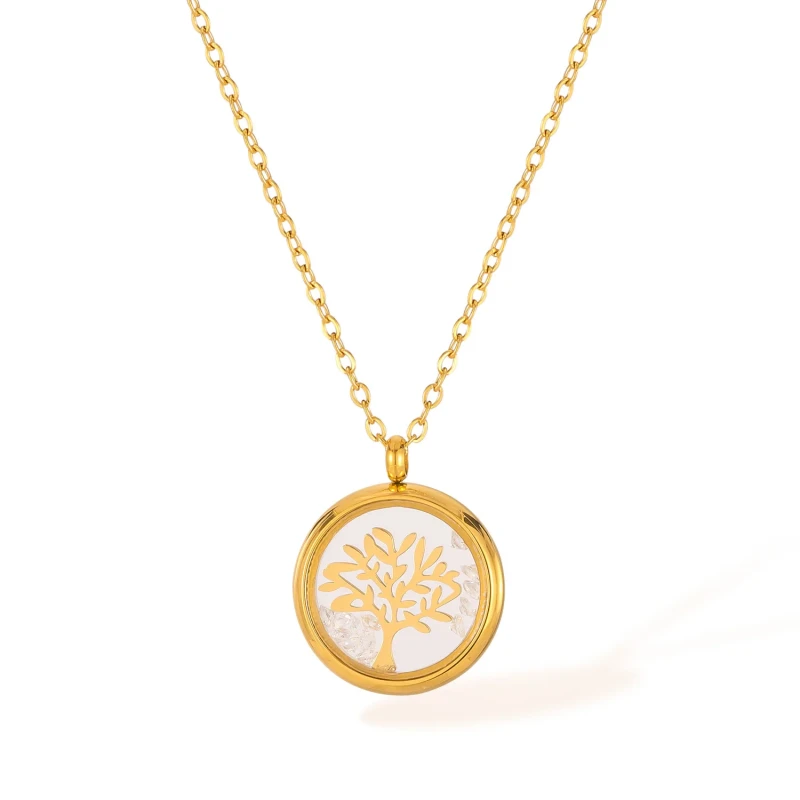Classic Refined Chic Hypoallergenic 18K Gold Stainless Steel Necklace with Adjustable Chain Daily