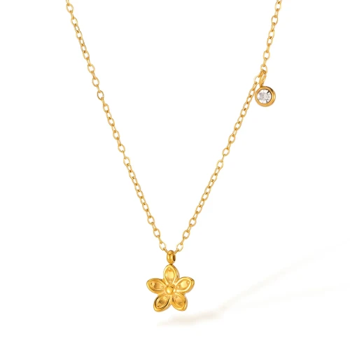 Classic Refined Chic Hypoallergenic 18K Gold Stainless Steel Necklace with Adjustable Chain Daily