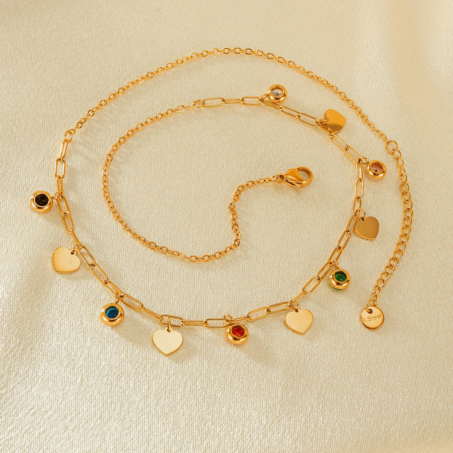 Classic Refined Chic Hypoallergenic 18K Gold Stainless Steel Necklace with Adjustable Chain Daily Wear wedding Valentine