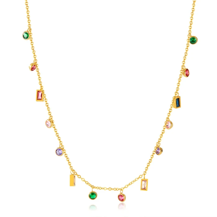 Classic Refined Chic Hypoallergenic 18K Gold Stainless Steel Necklace with Adjustable Chain Daily Wear wedding Valentine