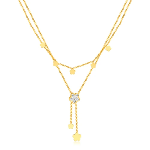 Classic Refined Chic Hypoallergenic 18K Gold Stainless Steel Necklace with Adjustable Chain Daily Wear wedding Valentine