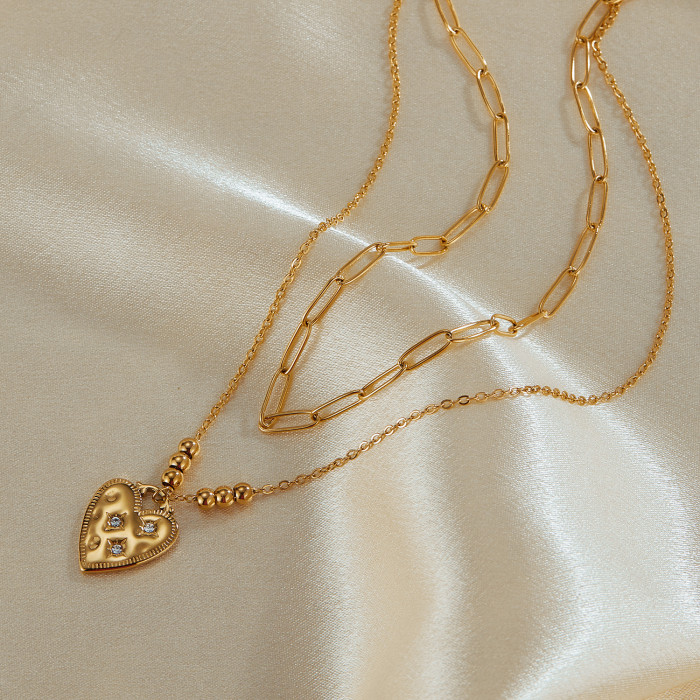 Classic Refined Chic Hypoallergenic 18K Gold Stainless Steel Necklace with Adjustable Chain Daily Wear wedding Valentine