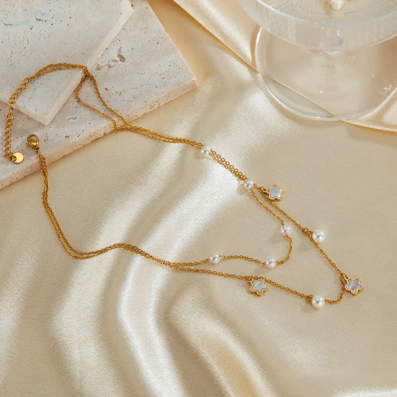 Classic Refined Chic Hypoallergenic 18K Gold Stainless Steel Necklace with Adjustable Chain Daily Wear wedding Valentine