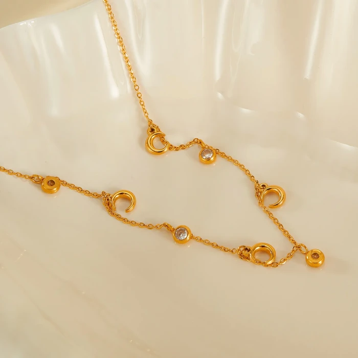 Classic Refined Chic Hypoallergenic 18K Gold Stainless Steel Necklace with Adjustable Chain Daily Wear wedding Valentine