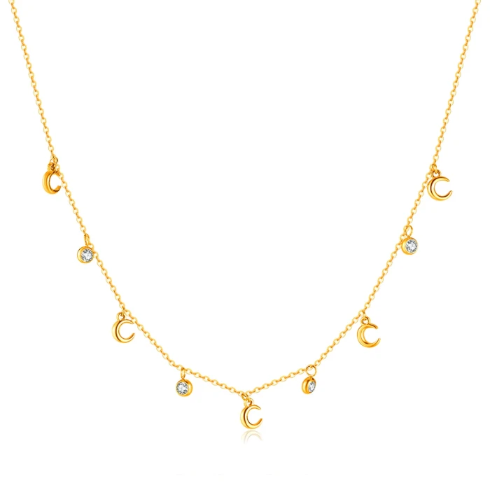 Classic Refined Chic Hypoallergenic 18K Gold Stainless Steel Necklace with Adjustable Chain Daily Wear wedding Valentine