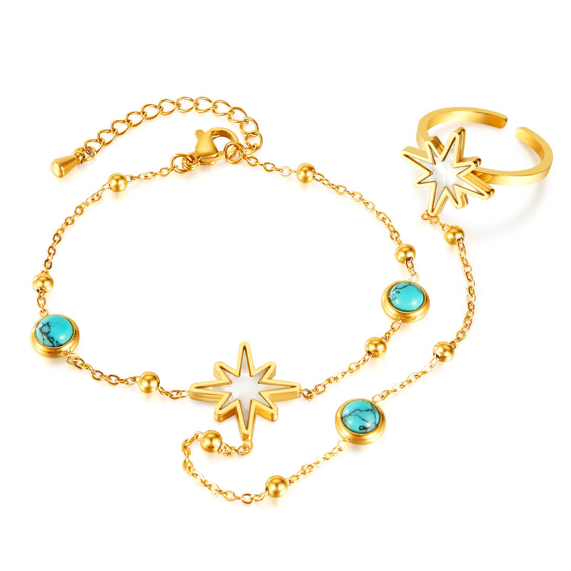 Stainless steel opening ring one-piece hand bracelet