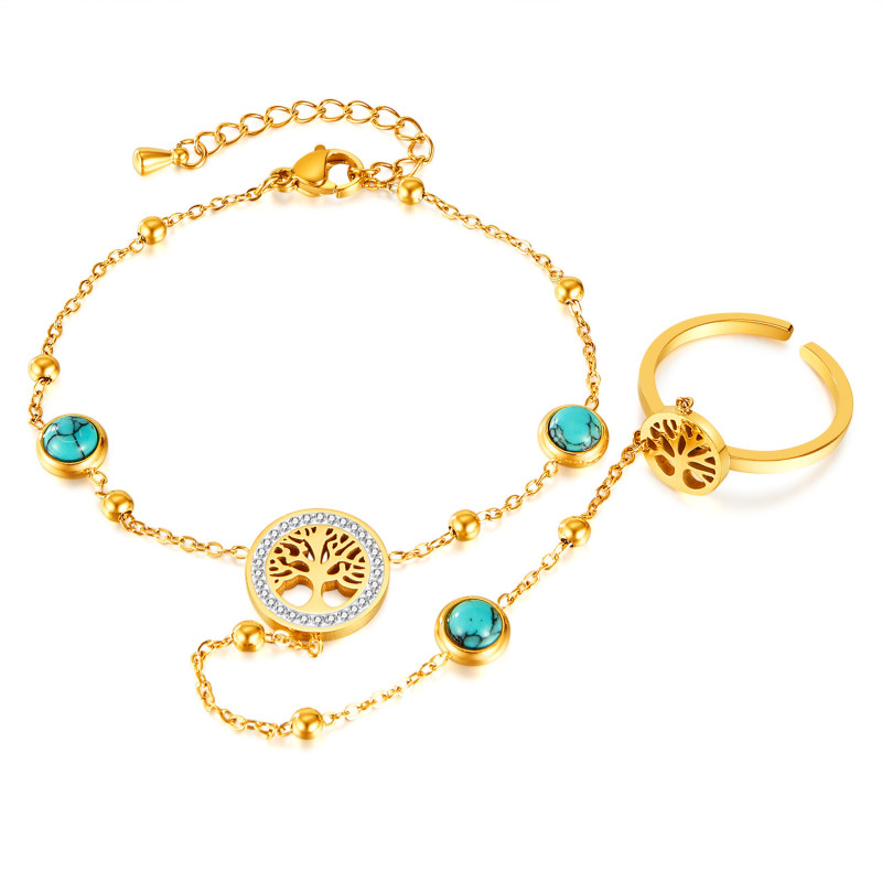 Stainless steel opening ring one-piece hand bracelet