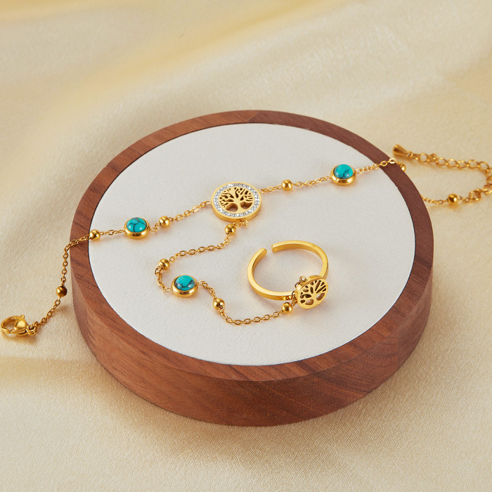 Stainless steel opening ring one-piece hand bracelet