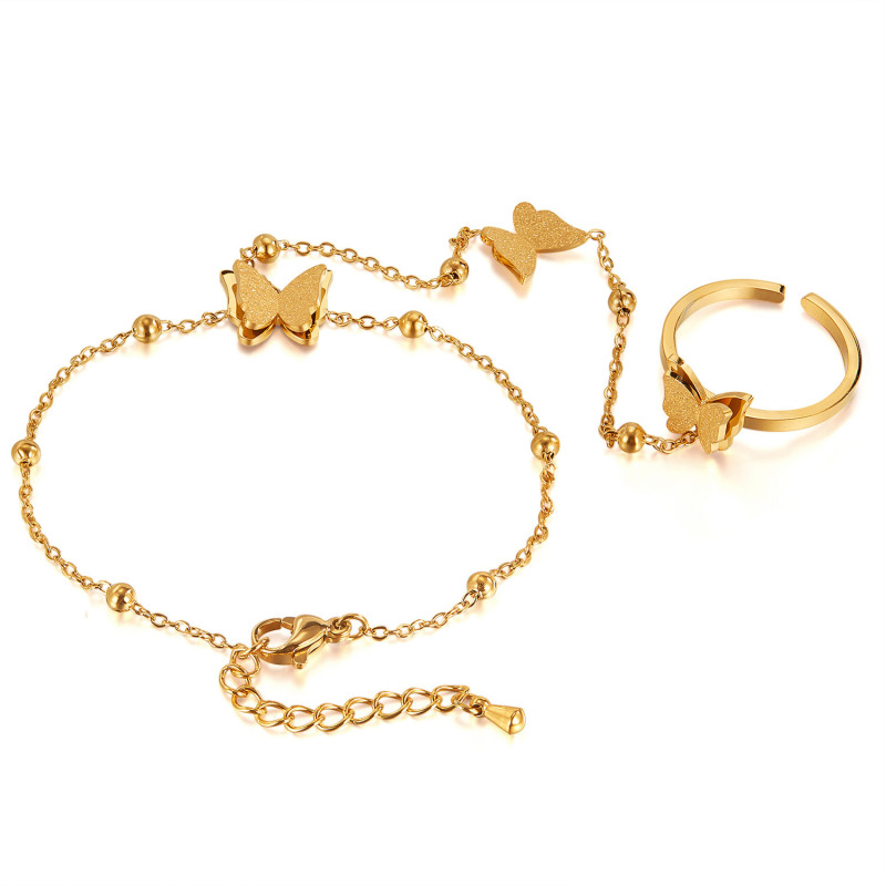 Stainless steel opening ring one-piece hand bracelet