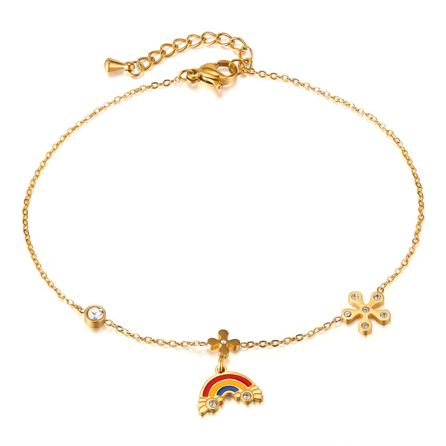 Stainless steel opening ring one-piece hand bracelet