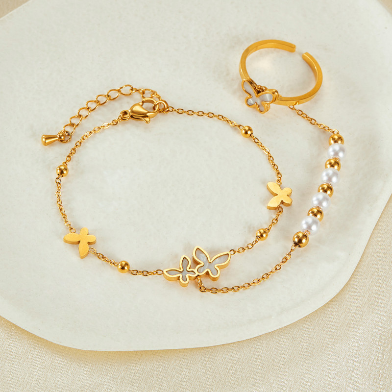 Stainless steel opening ring one-piece hand bracelet