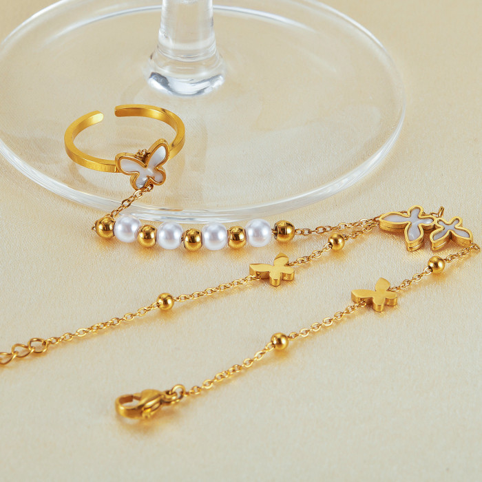 Stainless steel opening ring one-piece hand bracelet