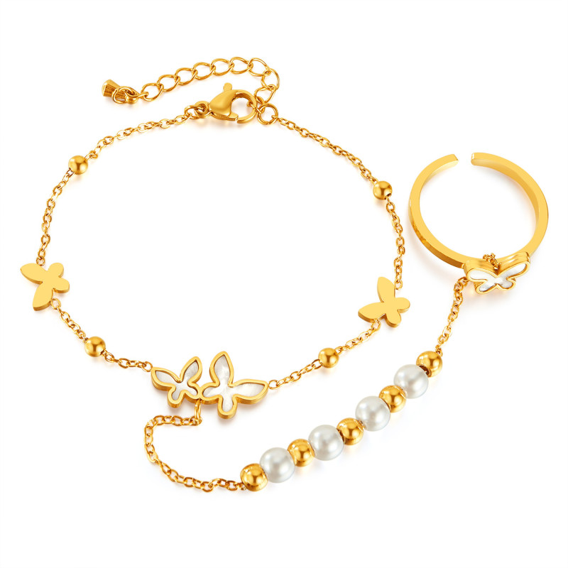 Stainless steel opening ring one-piece hand bracelet