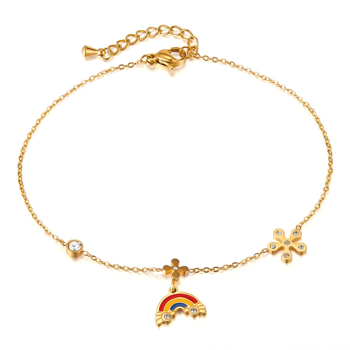 Stainless steel opening ring one-piece hand bracelet