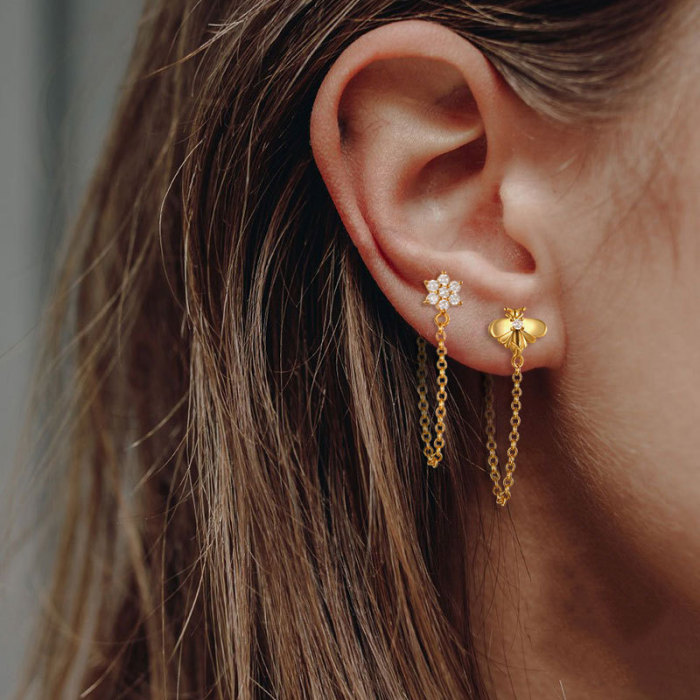 Hot Sale Chain Butterfly Earrings for Women Fashion Design Tassel Earrings Jewelry Wholesale