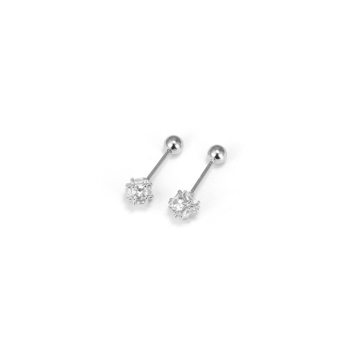Personality Creative Simple Earrings Zircon Diamond Screw Piercing Ear Bone Studs Mini Design Jewelry