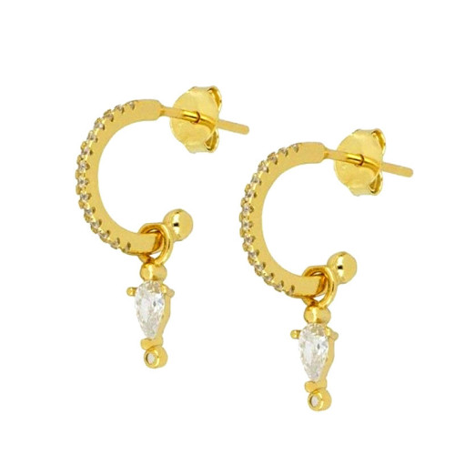 Gold Color Chain Stud Earrings for Women CZ Zircon Long Piercing Earring Ear Rings Jewelry Wholesale