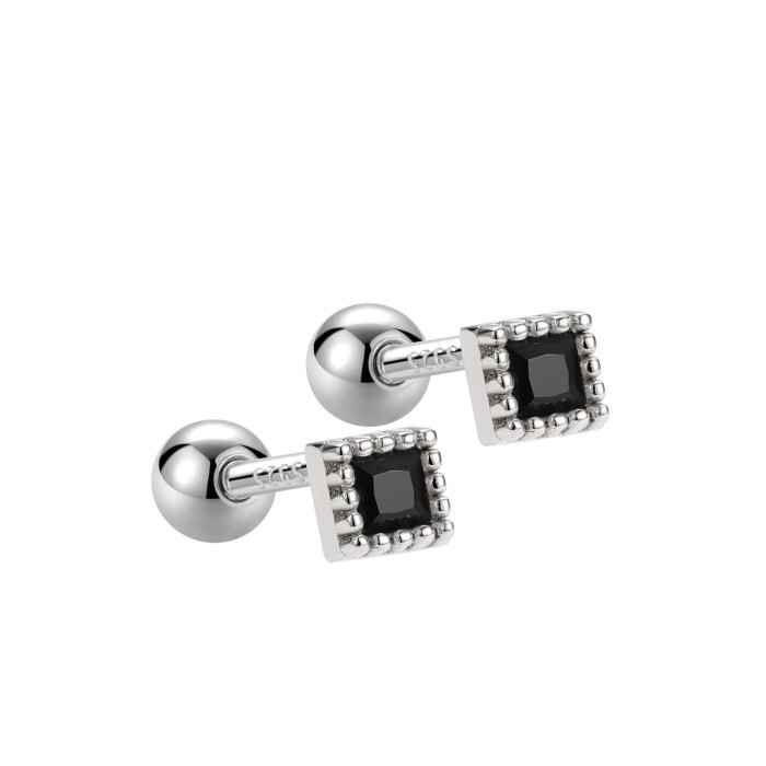 Fashion Square Stud Earring for Women Girlfriend Children Screw Earrings Anniversary Party Jewelry Gift