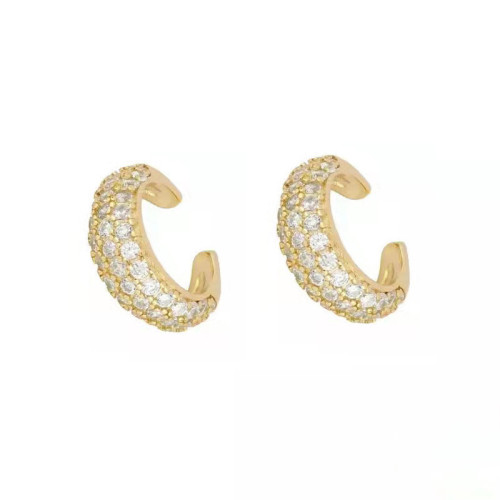C Shape Round Cartilage Ear Clips for Women Ear Cuff Zircon Clip on Earring Female Jewelry Personality Accessories