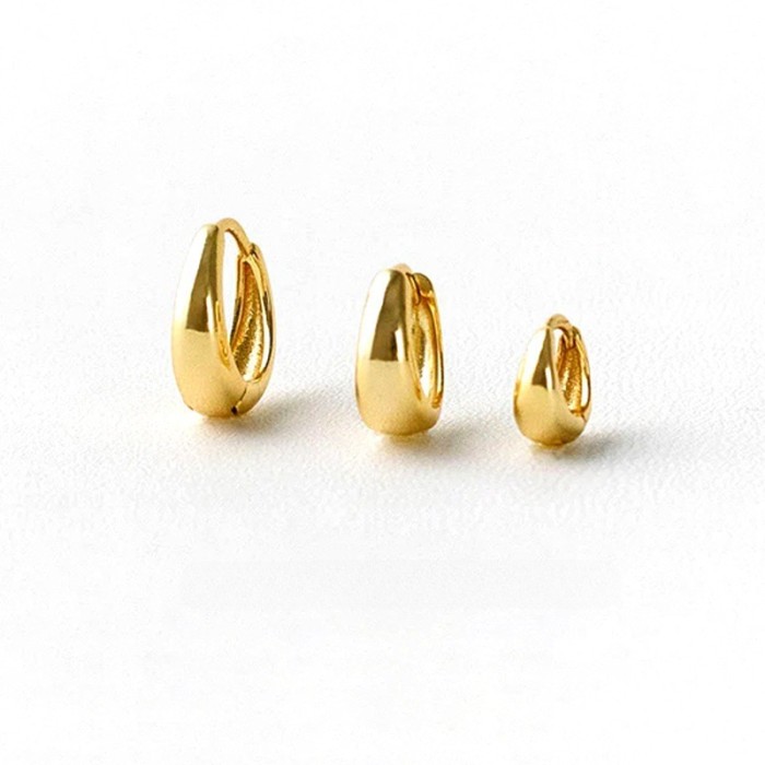 8/10/12mm Huggie Earrings for Women 18K Gold Plated Chunky Chubby Thick Circle Versatile Hoop Earrings
