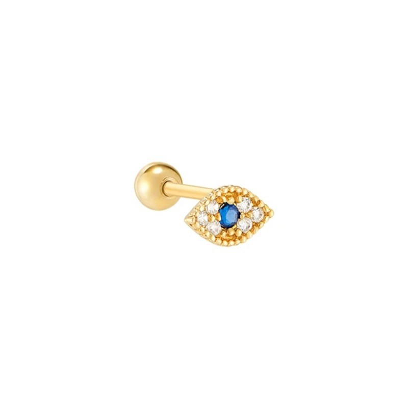 Gold Evil Eye Small Zircon Stud Earrings for Women Girls Piercing Flower Earrings Jewelry