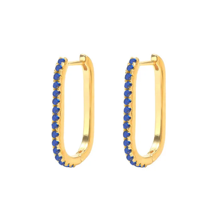 18K Gold Plated Big Circle Hoop Earring Ear Bone Buckle Piercing Earrings for Women Mujer U Shape Pendientes