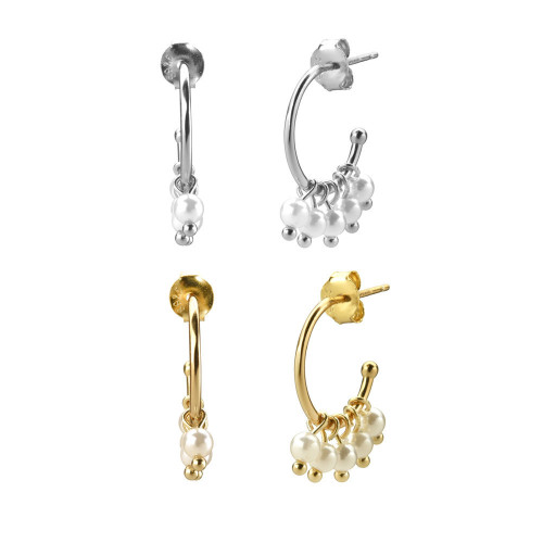 Vintage Elegant Multiple Pearl Dangle Earrings for Women Plated Gold Earring Jewelry Hanging Pendientes