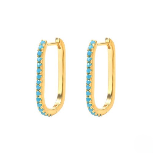 18K Gold Plated Big Circle Hoop Earring Ear Bone Buckle Piercing Earrings for Women Mujer U Shape Pendientes