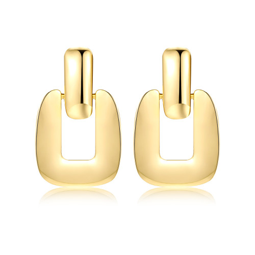 Simple Geometric Earrings Cross Border Creative Simple Metal Sense Trapezoidal Earrings Female