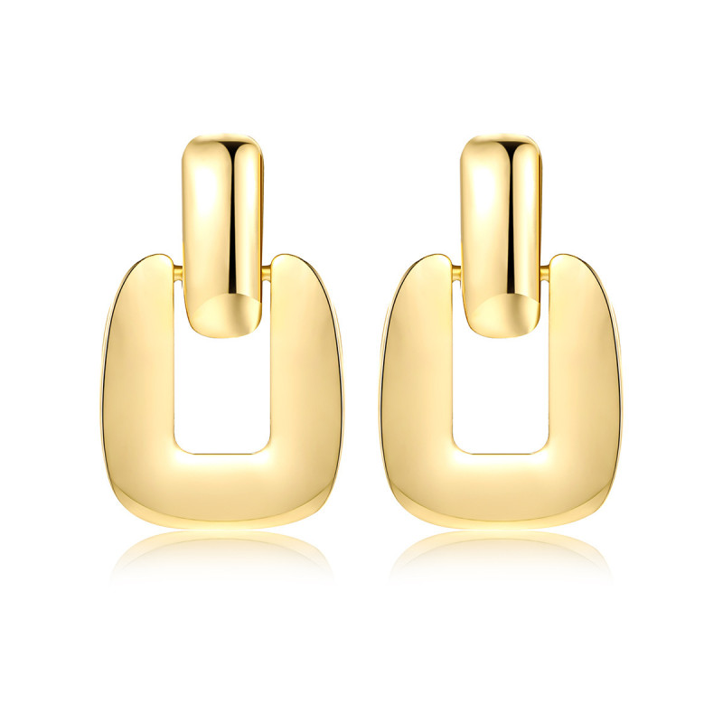 Simple Geometric Earrings Cross Border Creative Simple Metal Sense Trapezoidal Earrings Female