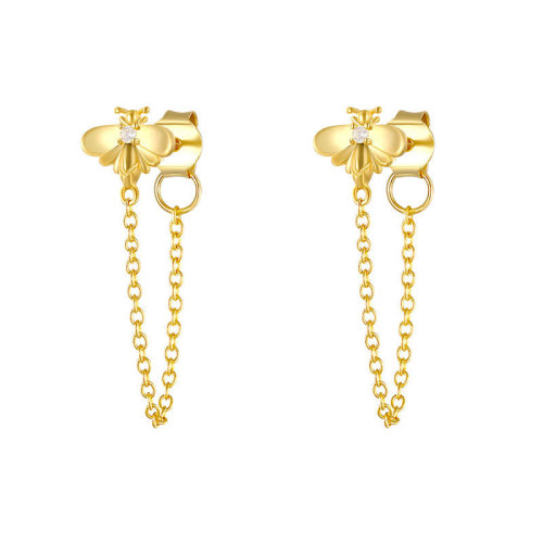 Hot Sale Chain Butterfly Earrings for Women Fashion Design Tassel Earrings Jewelry Wholesale