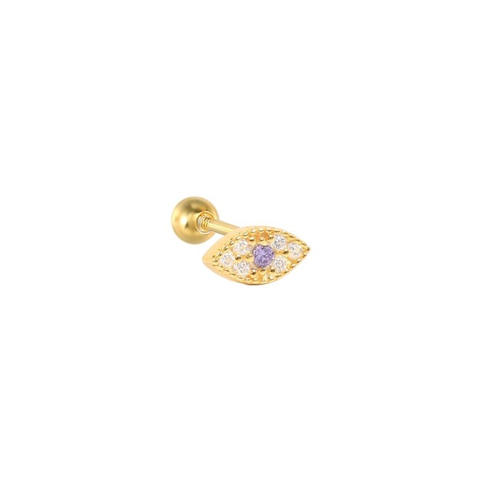 Gold Evil Eye Small Zircon Stud Earrings for Women Girls Piercing Flower Earrings Jewelry