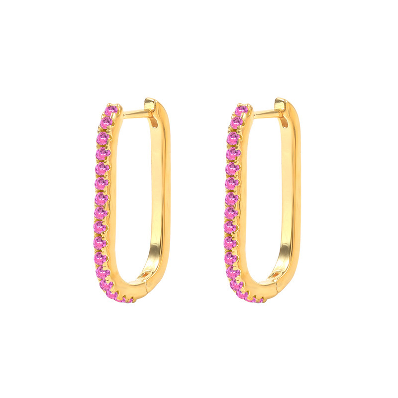 18K Gold Plated Big Circle Hoop Earring Ear Bone Buckle Piercing Earrings for Women Mujer U Shape Pendientes