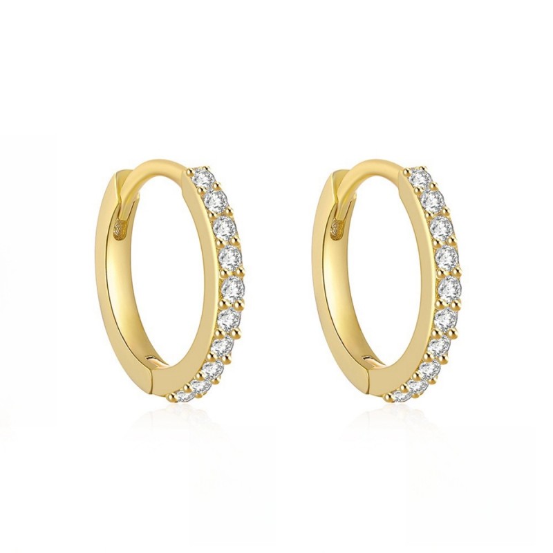 Copper Alloy Minimal Hoop Earrings Zircon Small Huggie Thin Cartilage Earring Helix Tragus Piercing Jewelry