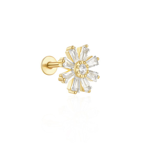 Cartilage Pierced Stud Earrings for Women Geometry CZ Chain Tassel Classics Fine Earring