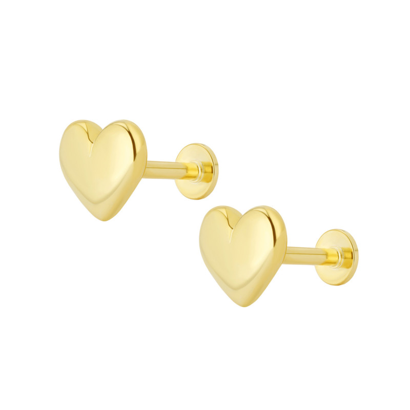Mini Stud Earrings Heart Helix Cartilage Tragus Lobe Screw Back Piercing for Women