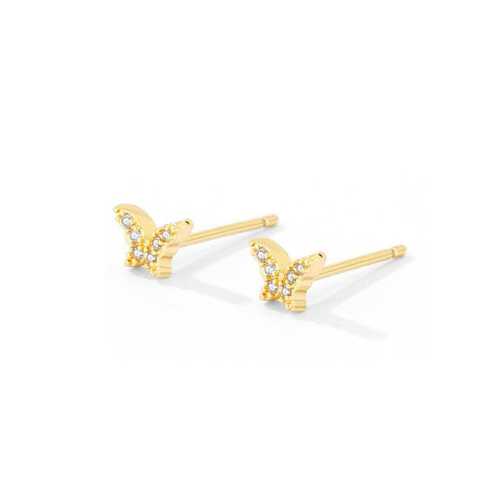 Helix Ear Piercing Stud Earrings for Women Zircon Butterfly Ear Tragus Cartilage Piercing Accessories Jewelry Gift