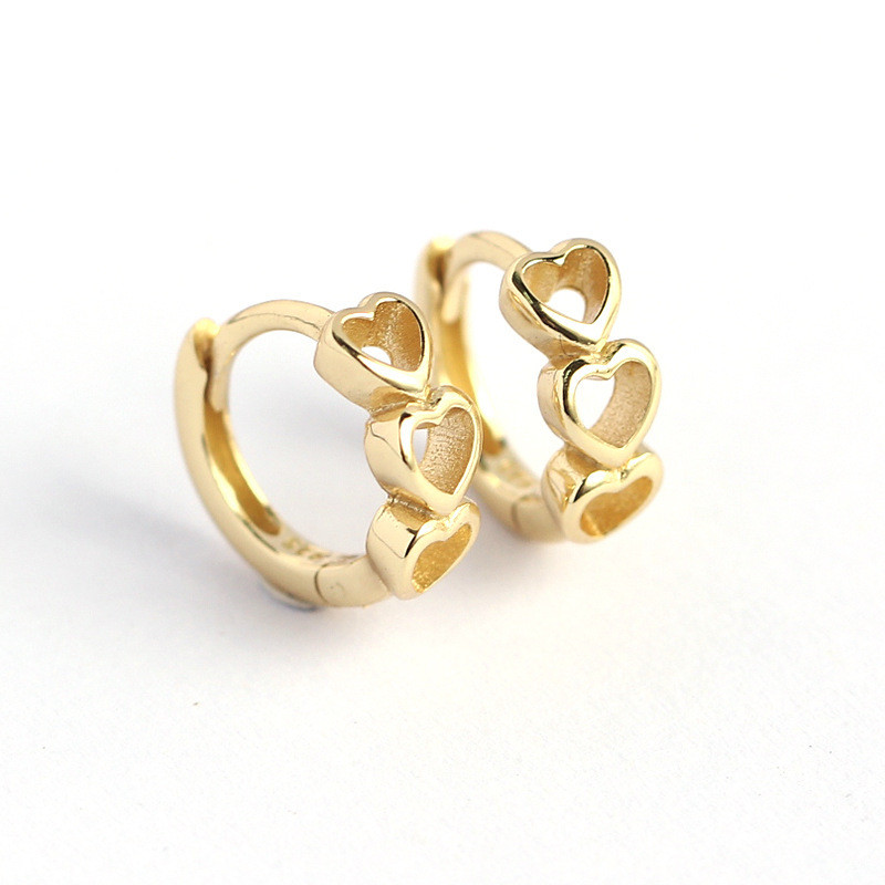 Fashion Hollow Heart Earring Zircon Ear Buckle Trend Temperament Woman Girl Ear Jewelry