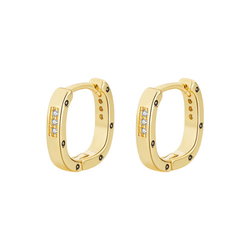 Geometric Hoop Earrings for Women Funny Zircon Ins Hip Hop Ear Buckle Bestie Party Luxury Jewelry