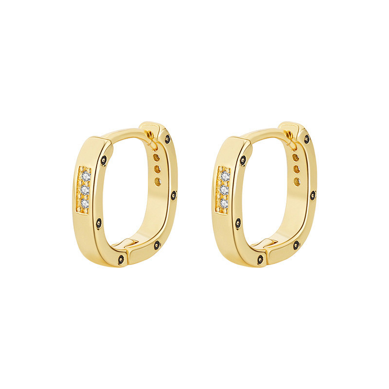 Geometric Hoop Earrings for Women Funny Zircon Ins Hip Hop Ear Buckle Bestie Party Luxury Jewelry