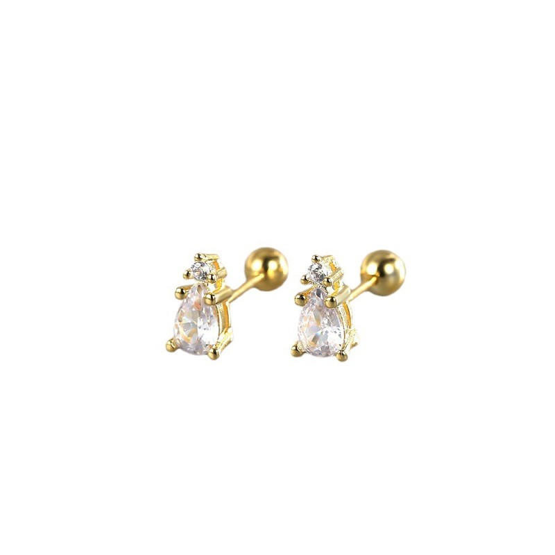 European and American Piercing Stud Earrings for Women Water Drop Zircon Ear Bone Nails