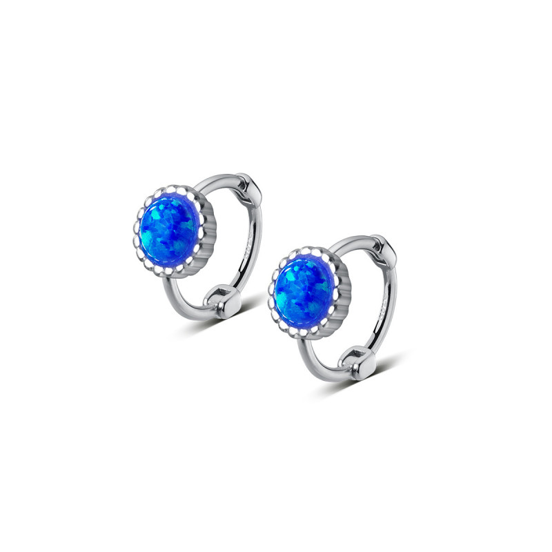 Geometric Blue Synthetic Opal Mini Ear Buckle Ear Bone Earrings Female Simple Style Jewelry