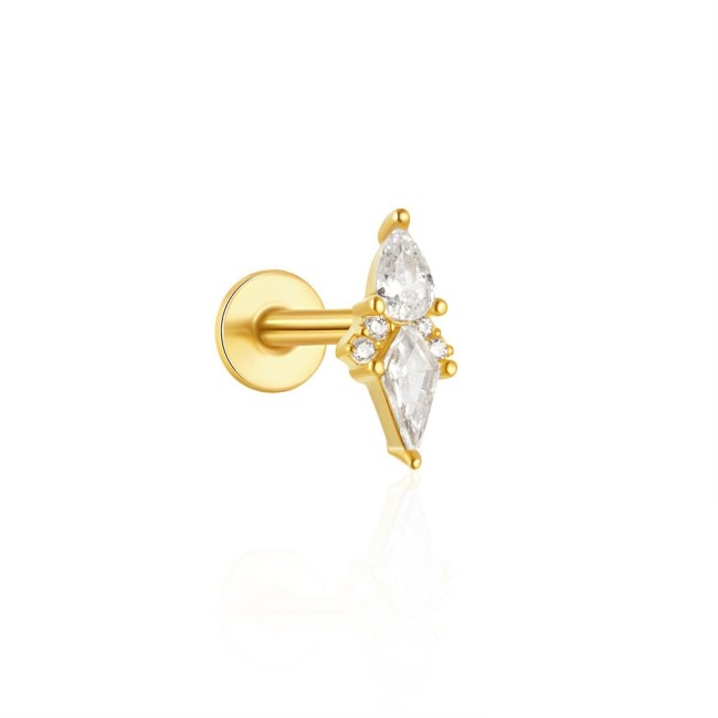 Stud Earrings for Women Triangle Conch Cartilage 18K Gold Fashion Jewelry Party Gifts Brincos