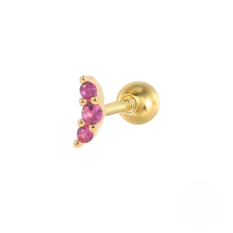 Fashion Moon Stud Earrings for Women Ear Studs Helix Cartilage Piercing Jewelry