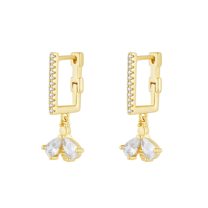 Chic Fashion Sweet  Zircon Small Hoop Earrings for Women Fine Jewelry Gift