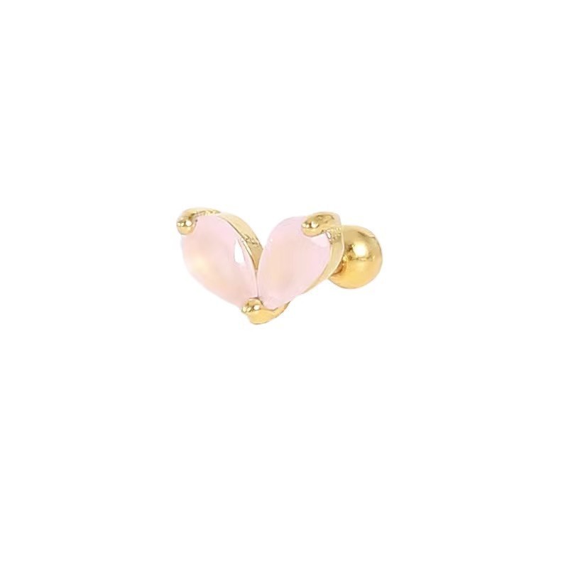 New Trendy Pink CZ Zircon Enamel Piercing Hoop Earrings for Women Huggie Fashion Ladies Jewelry Wholesale Accessories