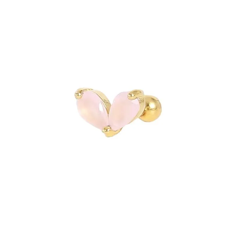 New Trendy Pink CZ Zircon Enamel Piercing Hoop Earrings for Women Huggie Fashion Ladies Jewelry Wholesale Accessories