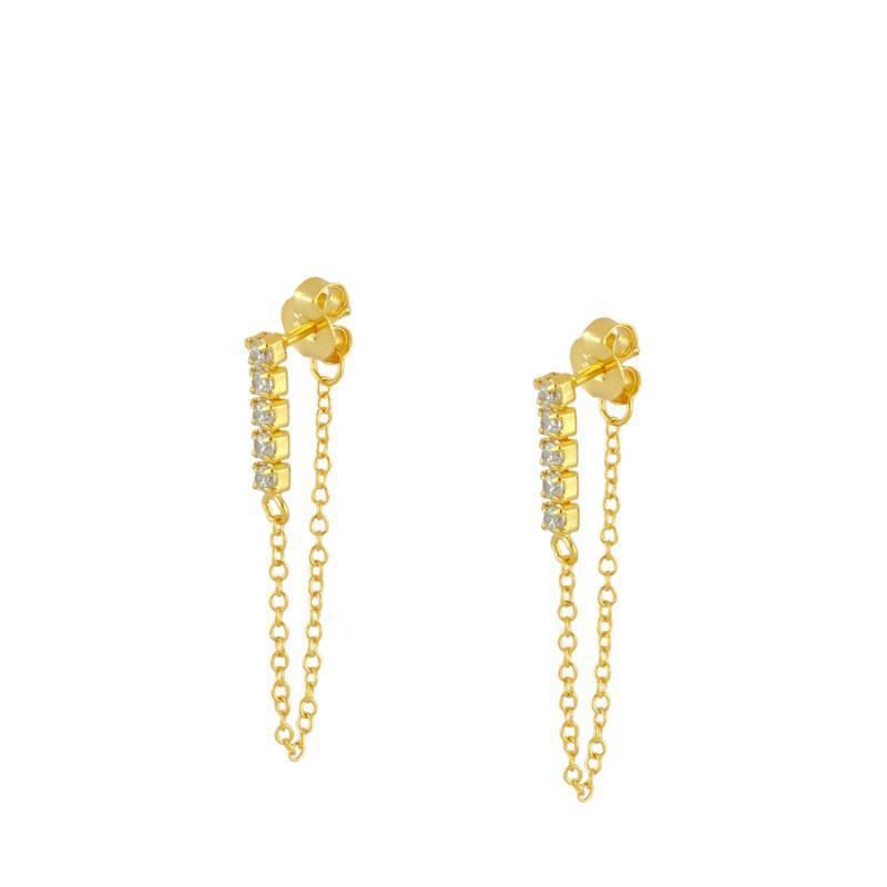 Gold Plated Stud Dangle Earrings for Women Cubic Zirconia Hoop Earrings for Women Bohemian Earings Jewelry