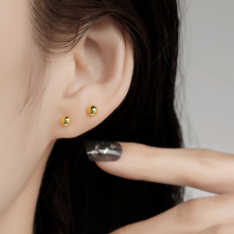 Mini Ball Small Stud Earring for Women Simple Earrings Jewelry Daily Wear